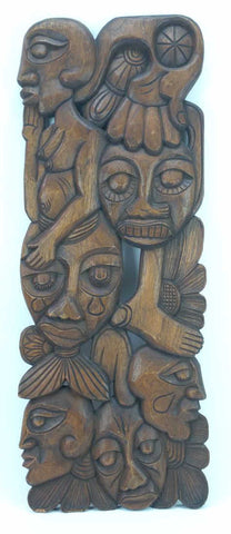 Hand Carved Tribal Wall Plaque