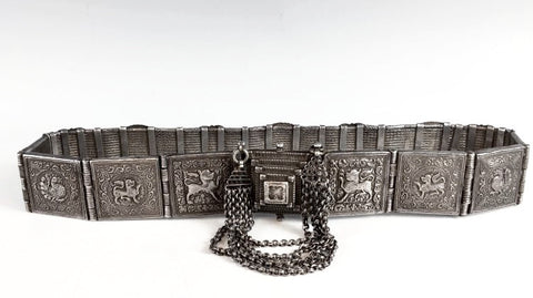 Antique Old Silver Arapatti Indian Tribal Belt