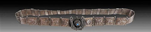 Antique Old Silver Tamil Nadu Arapatti Belt