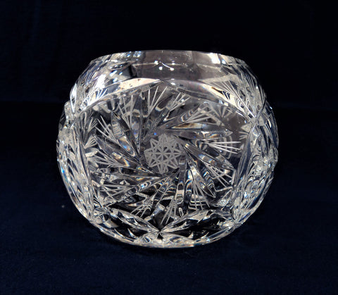 Leaded Crystal Rose Bowl