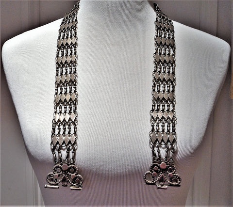 Antique Old Silver Tribal Bedouin Chain Link Belt