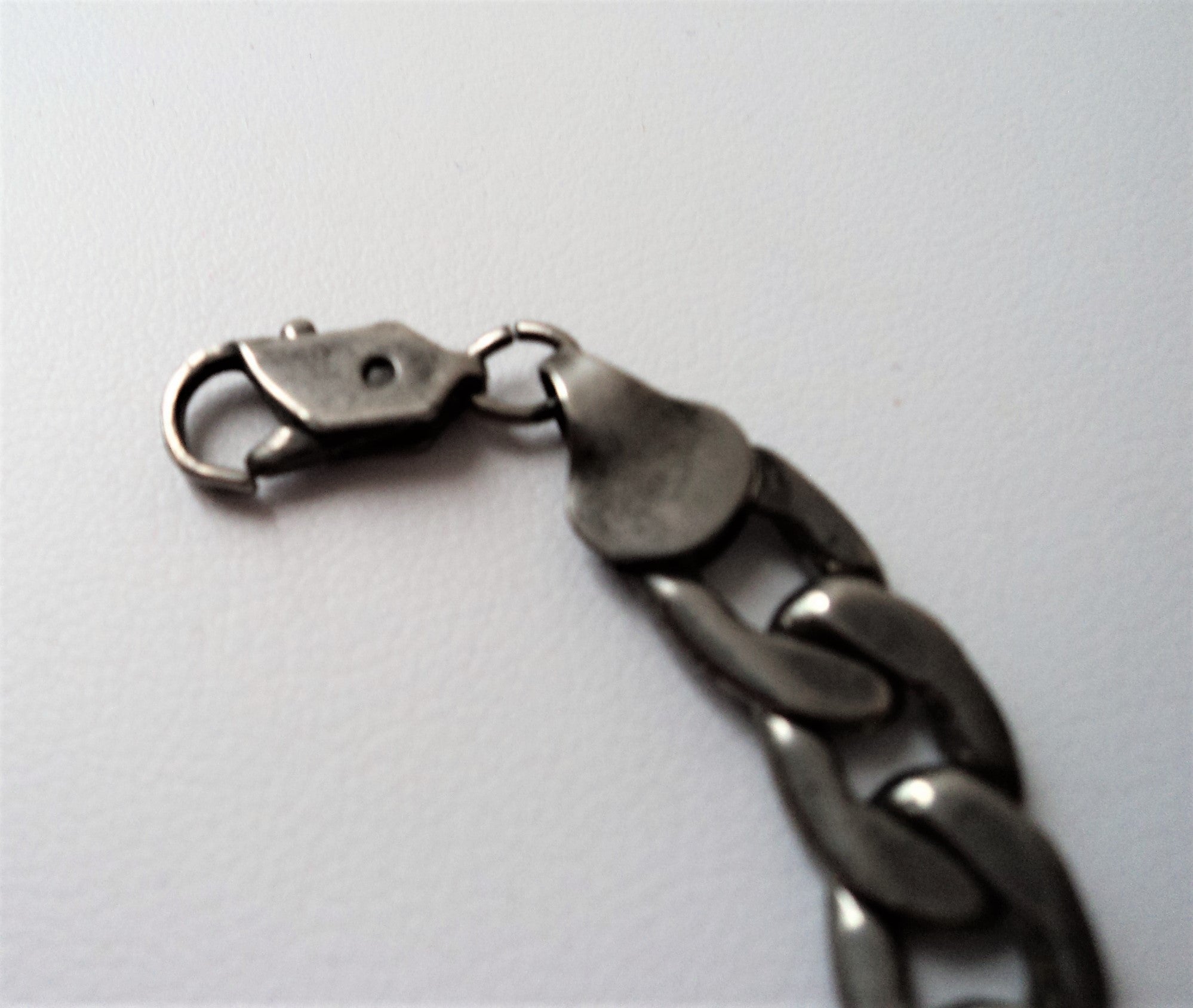 Vintage Flat Chain Link Sterling Silver Bracelet