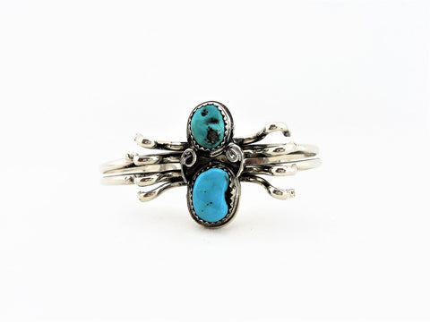 Vintage Silver and Turquoise Spider Bracelet