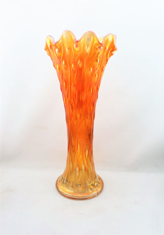 Antique Northwood Marigold Tree Trunk Carnival Glass Vase