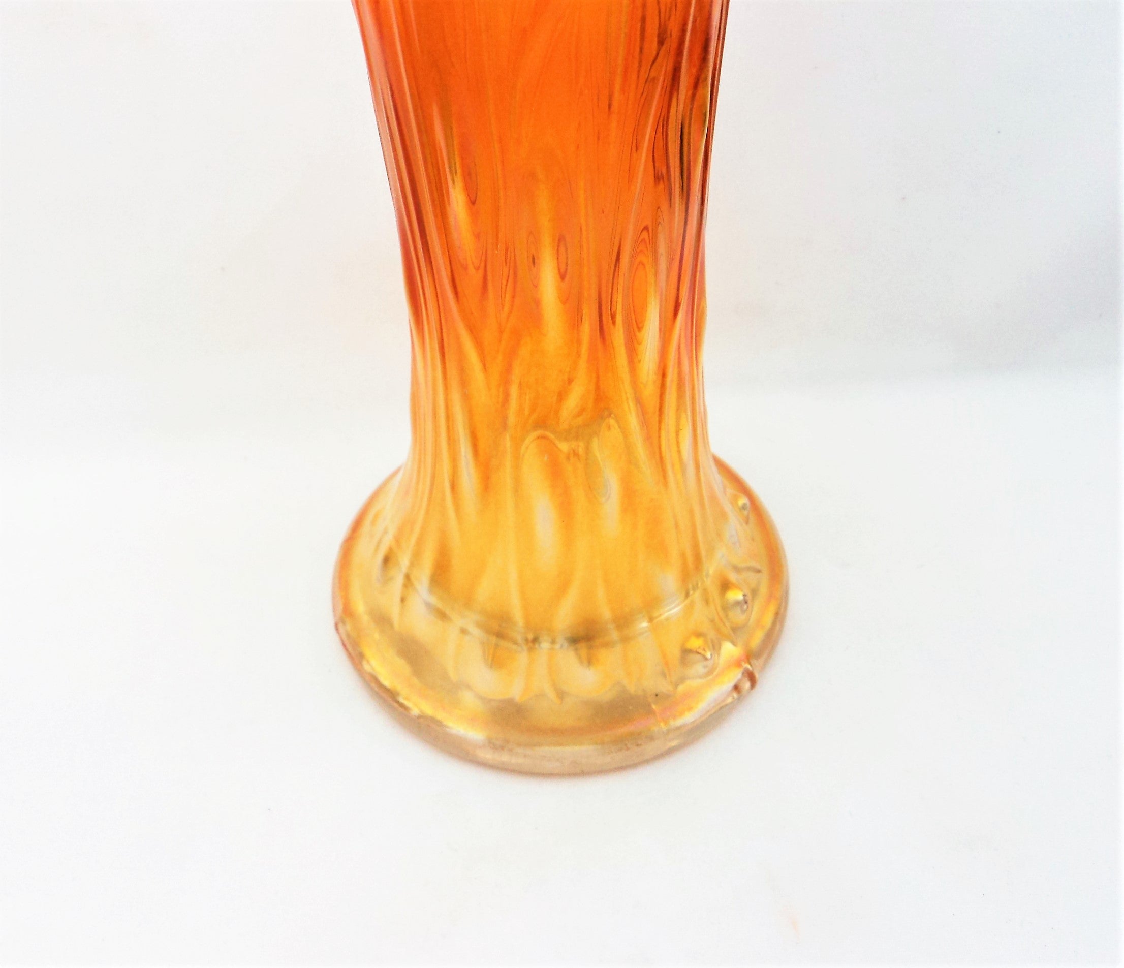 Antique Northwood Marigold Tree Trunk Carnival Glass Vase