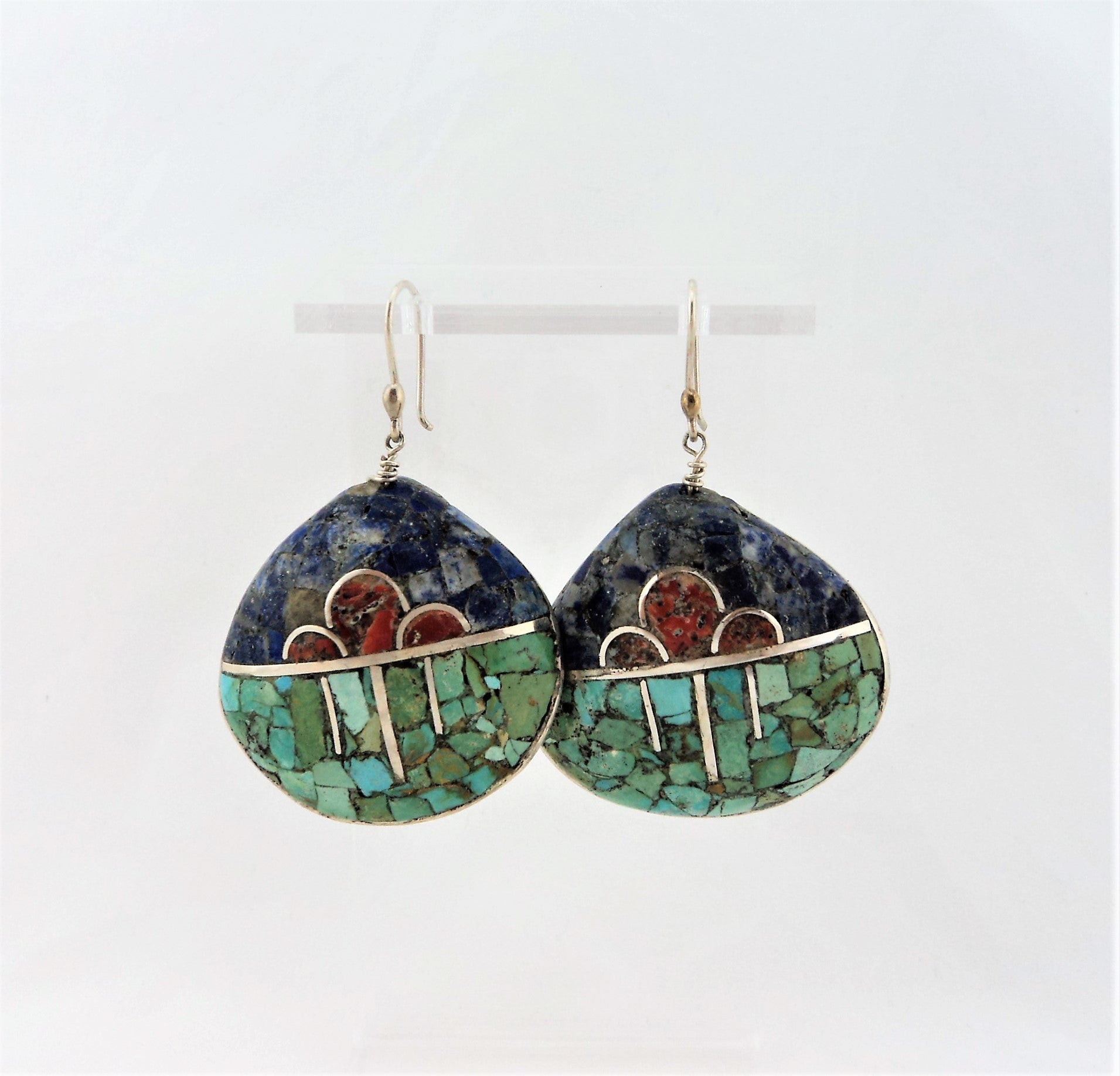 Santo Domingo Mosaic Rain Cloud Clamshell Earrings