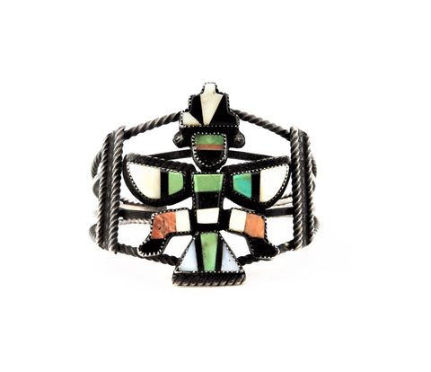 Old Zuni Thunderbird Silver Bracelet