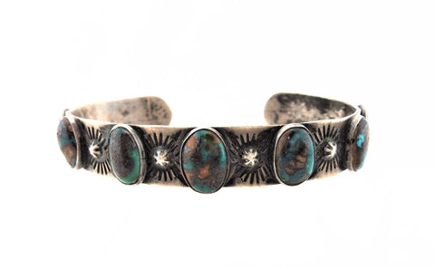 Fred Harvey Sterling Silver Turquoise Bracelet