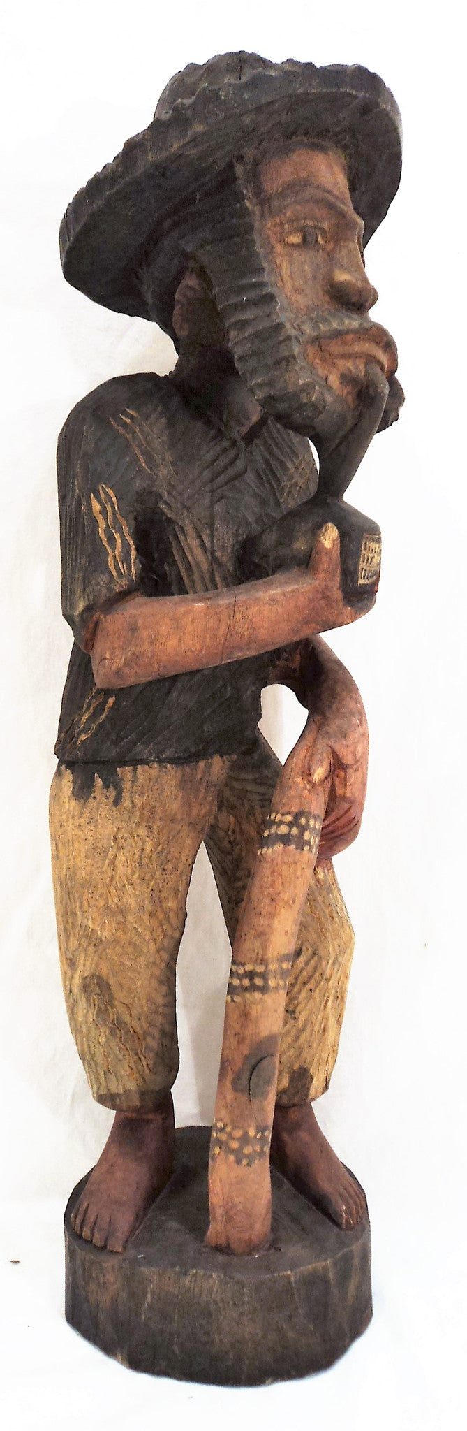 Hand-Carved Wooden Folk Art Sculpture