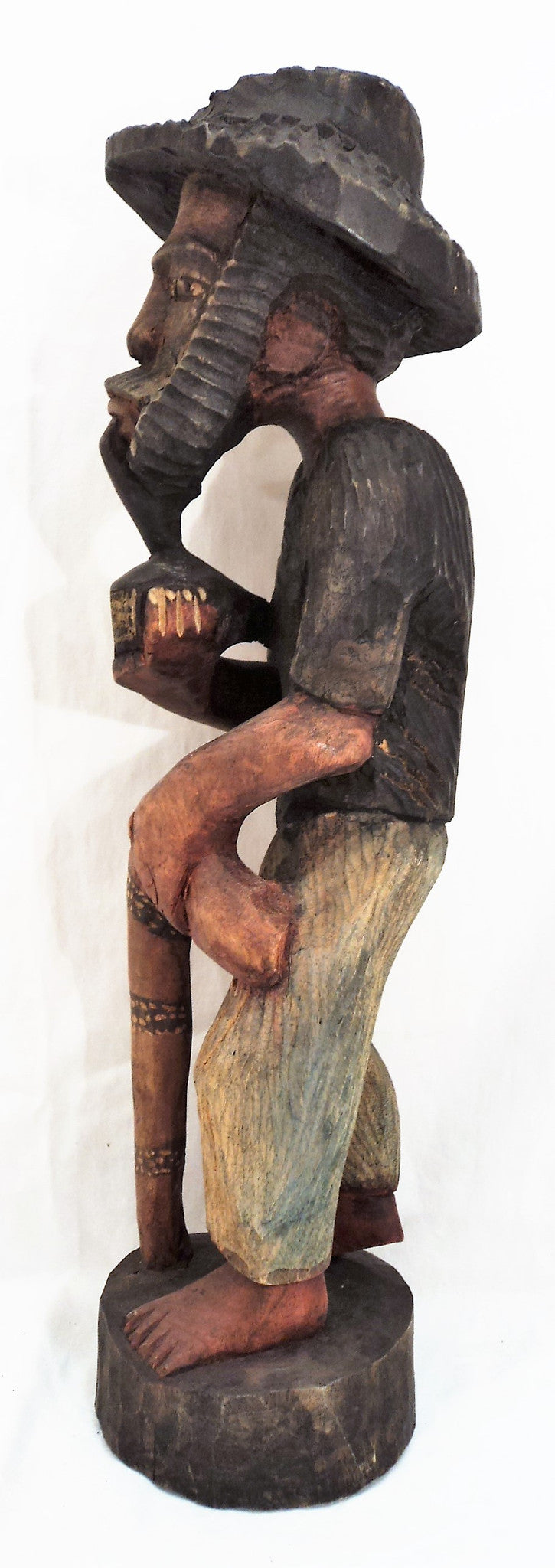 Hand-Carved Wooden Folk Art Sculpture