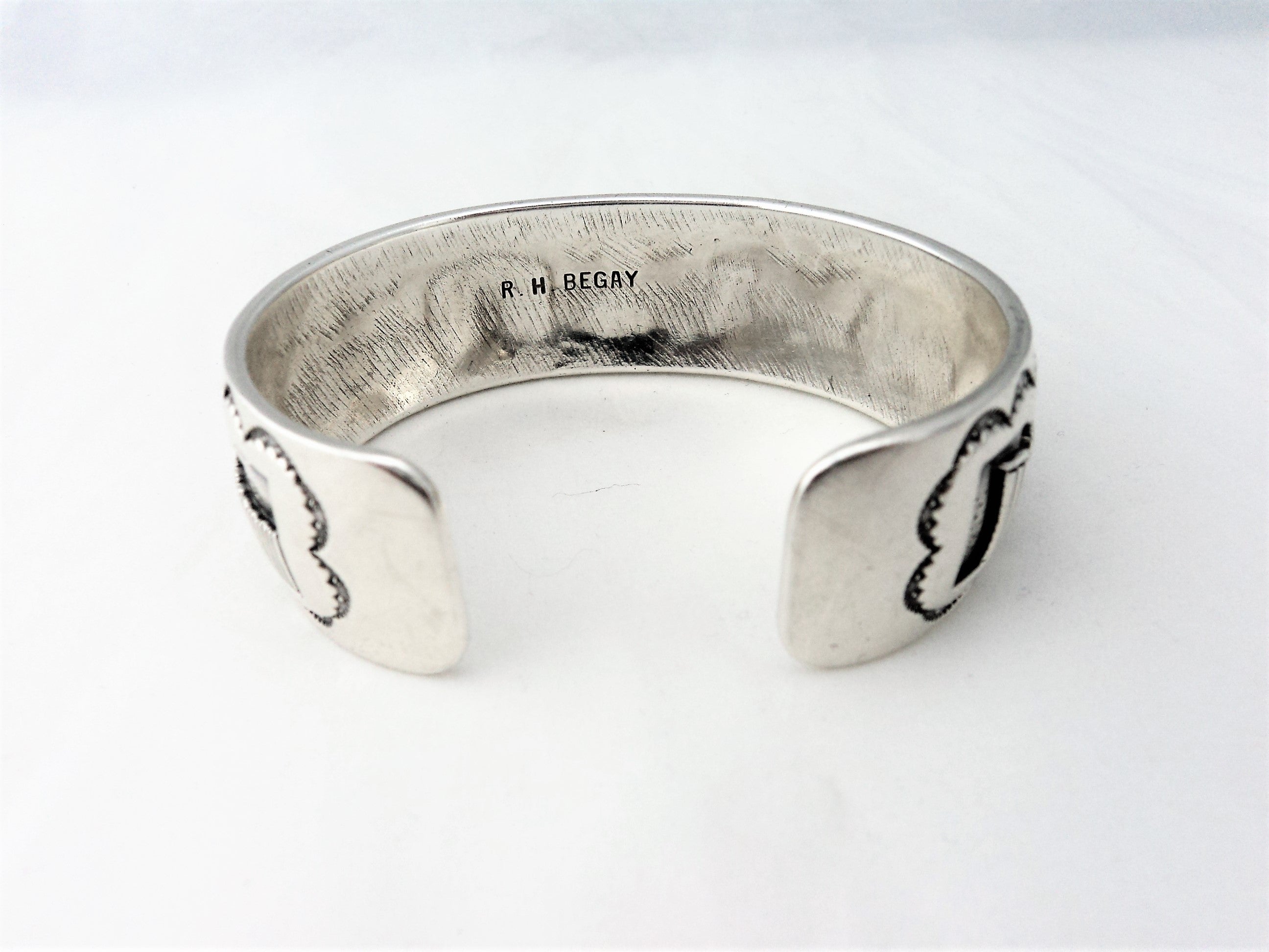 Roland Begay - Contemporary Navajo Sterling Silver Overlay Bracelet wi