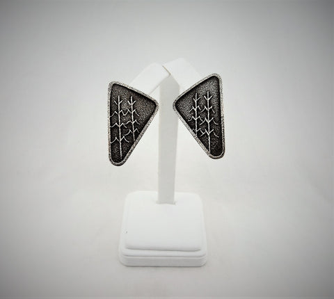 Santo Domingo Corn Stalk Sterling Silver Earrings by Anthony Lovato