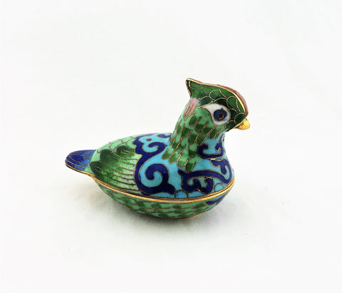 Cloisonne Bird Trinket Box