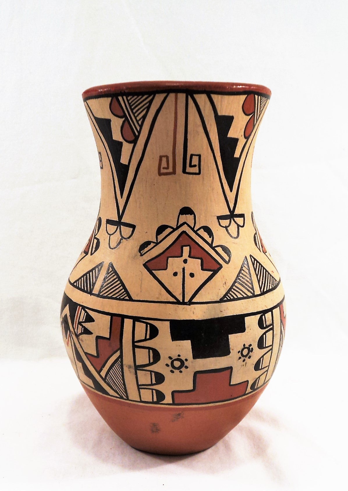 Native American Jemez Indian Pottery Vase 2.75 (35bc98)