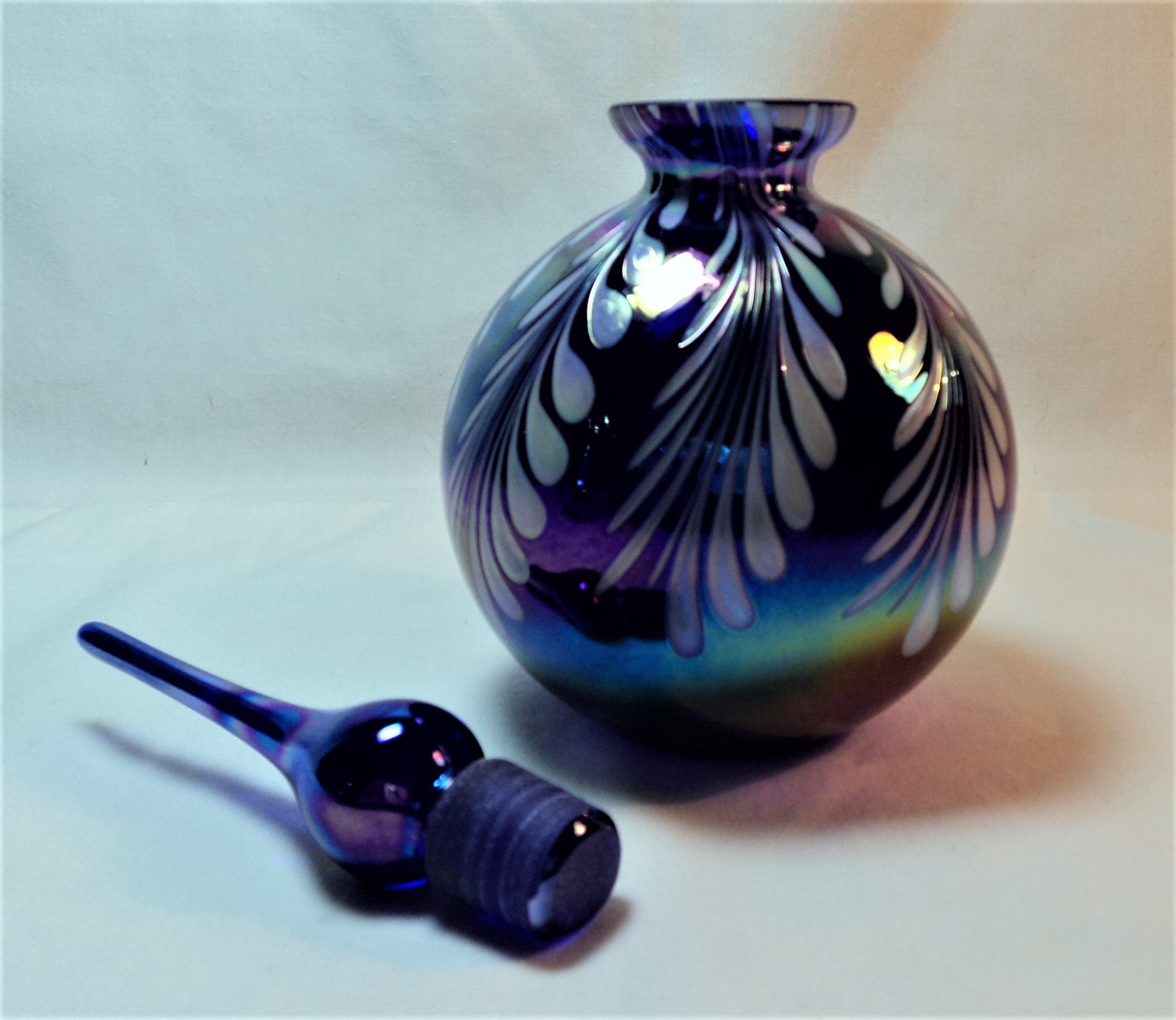 Iridescent Cobalt Blue Perfume Bottle