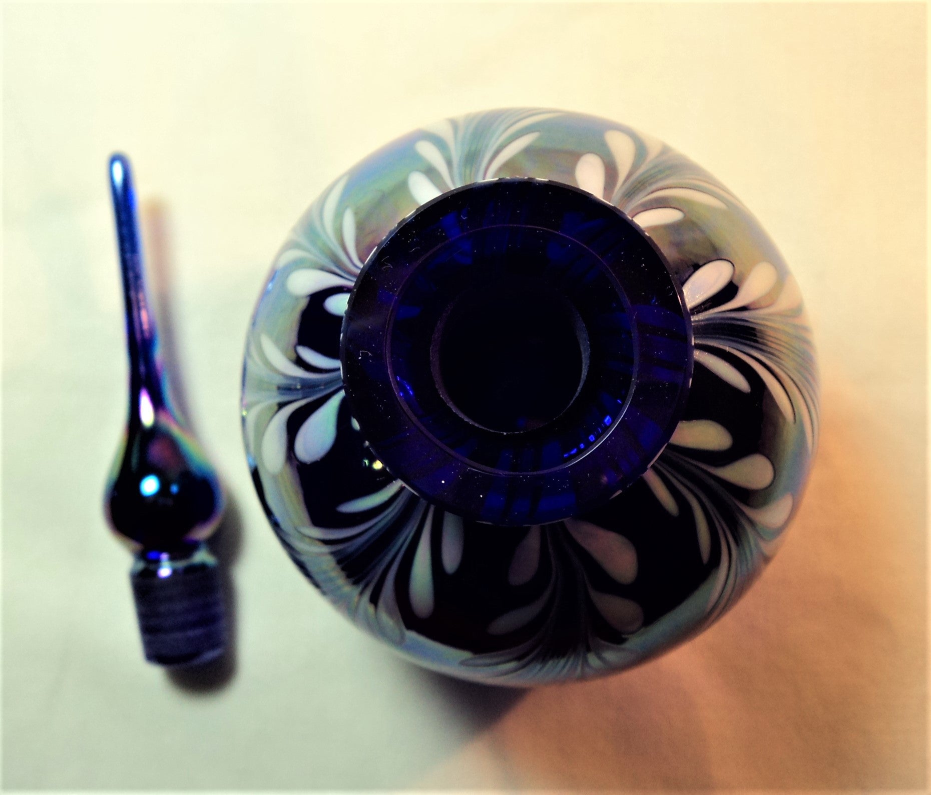 Iridescent Cobalt Blue Perfume Bottle