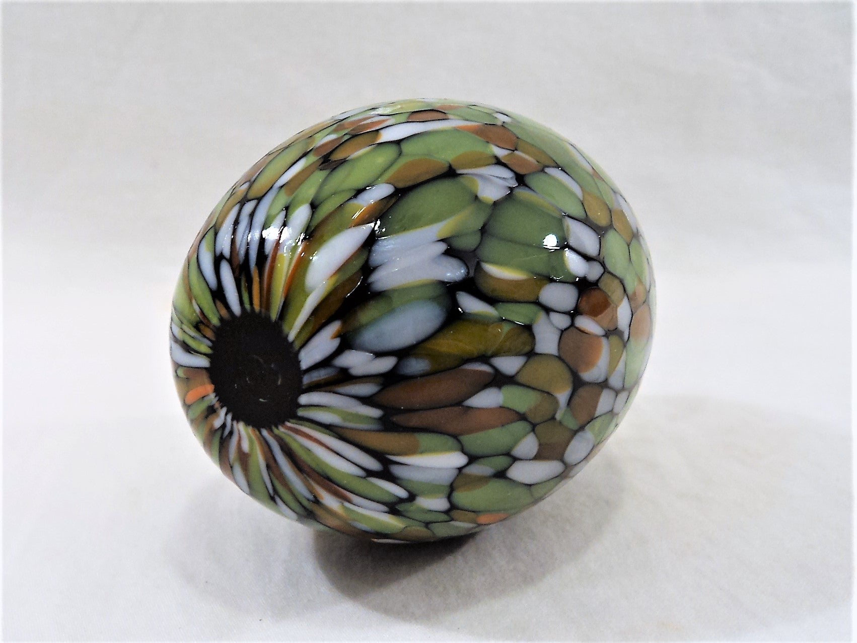 Egermann Multi-color Speckled Art Glass Egg