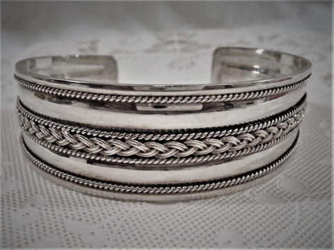 Sterling Silver Bali Style Cuff Bracelet