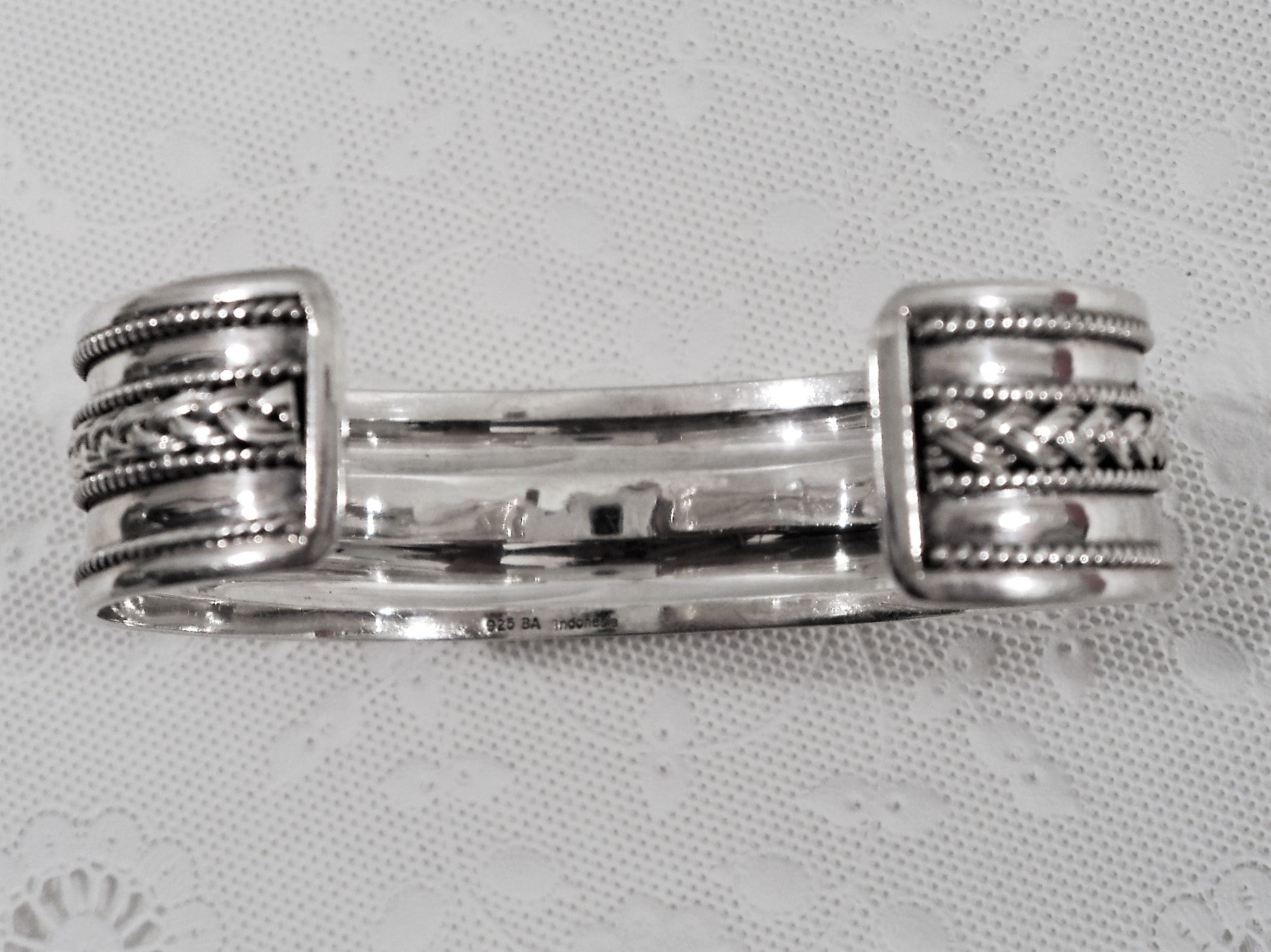 Sterling Silver Bali Style Cuff Bracelet