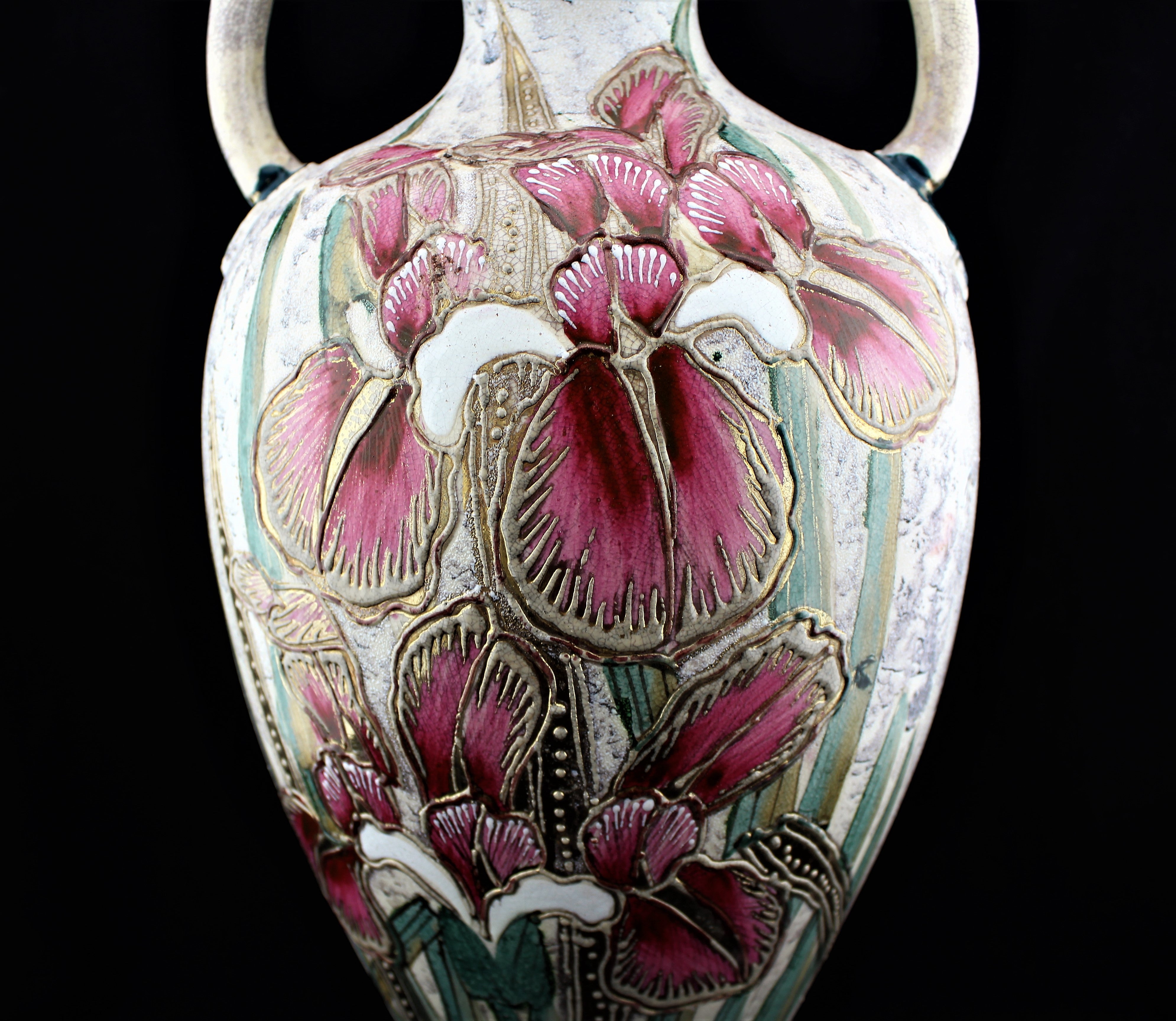 Art Nouveau Satsuma Large Floral Vase