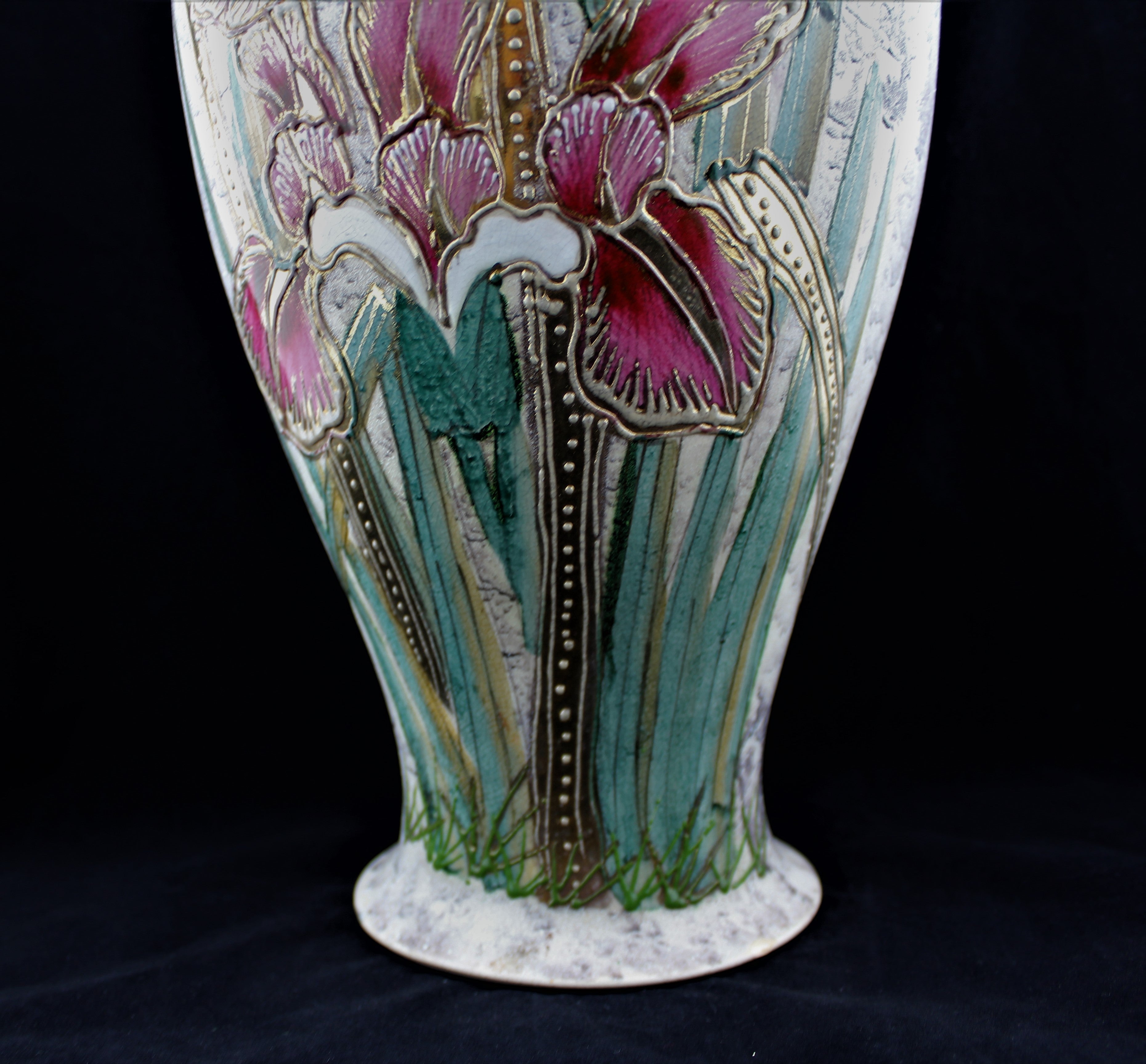 Art Nouveau Satsuma Large Floral Vase