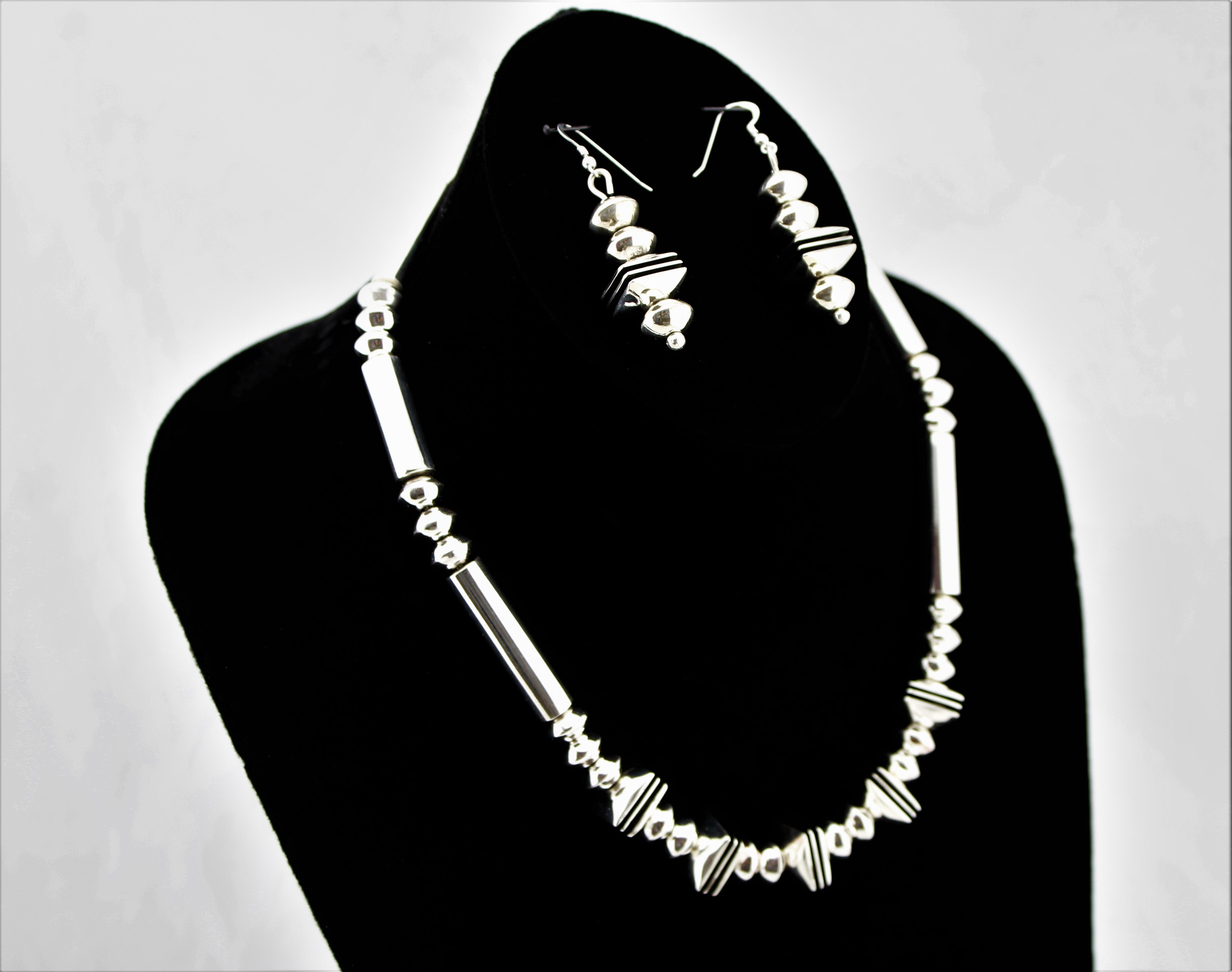 Jack Tom Sterling Silver Necklace and Earrings Set