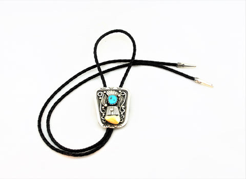 Dorothy Norris Sterling Elk Tooth Bolo Tie