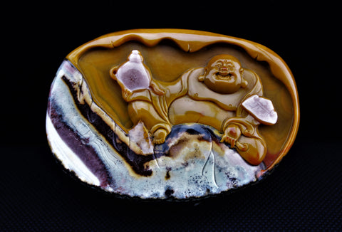 Laughing Buddha Carved Agate