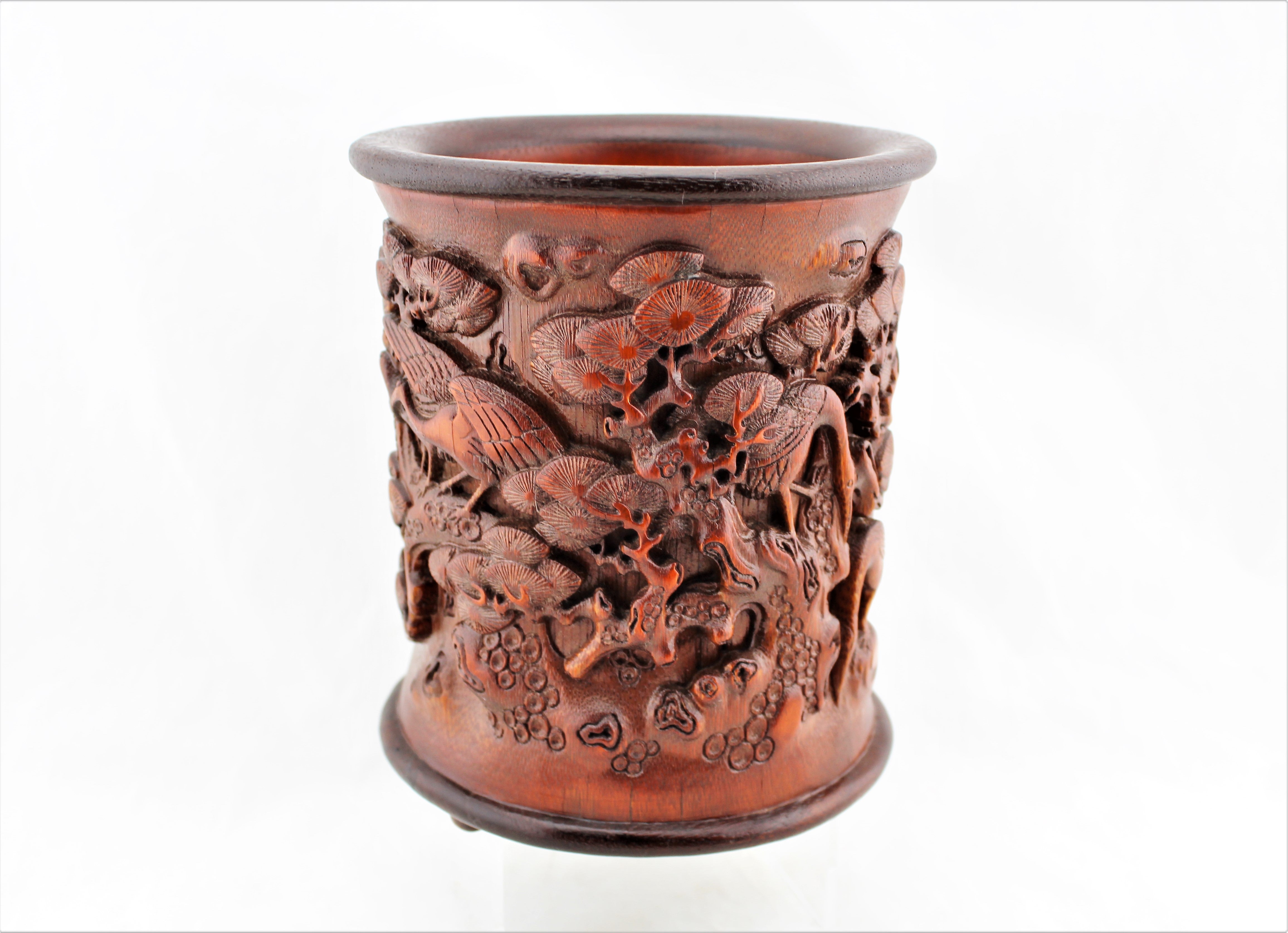 Carved Bamboo Brush Pot