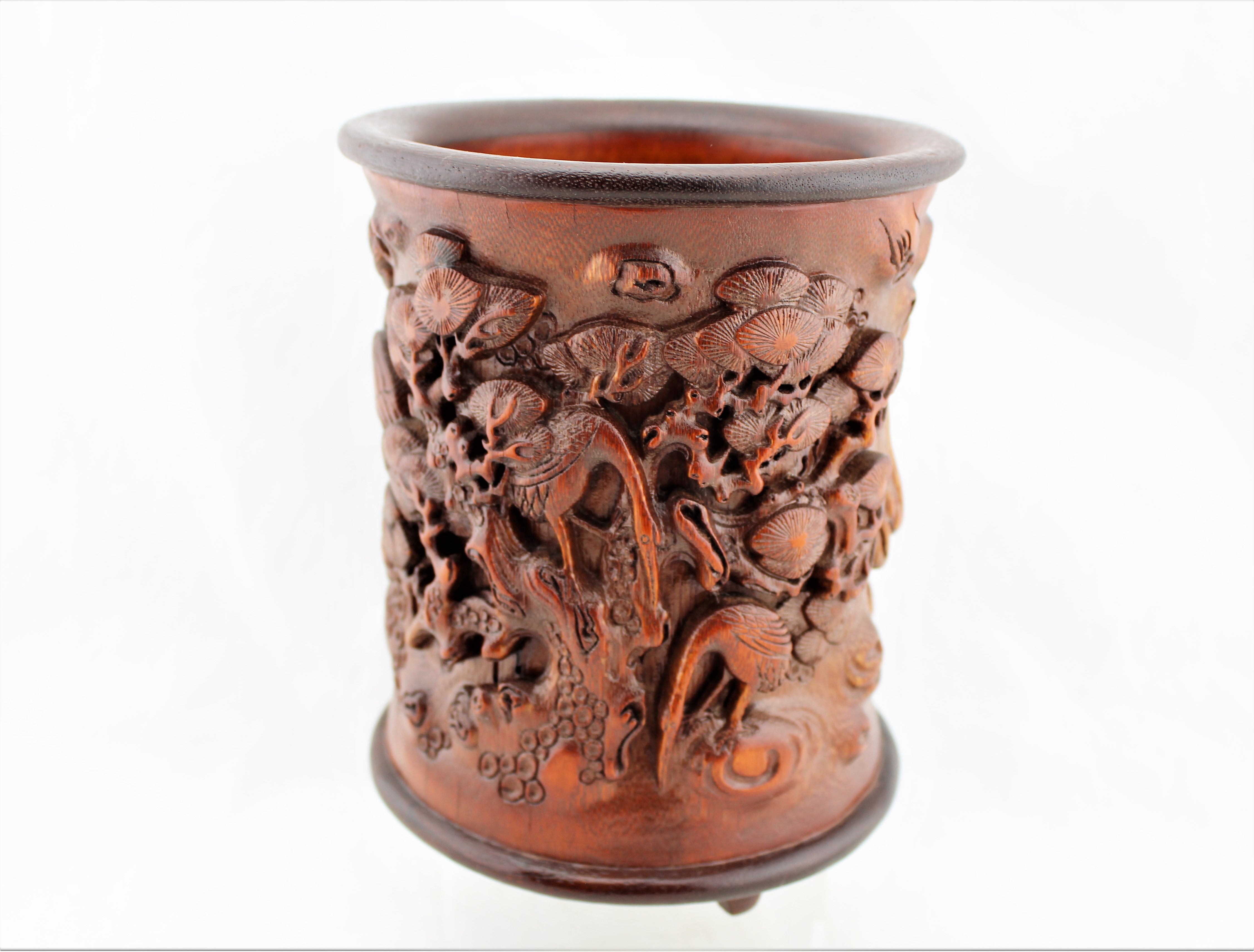 Carved Bamboo Brush Pot