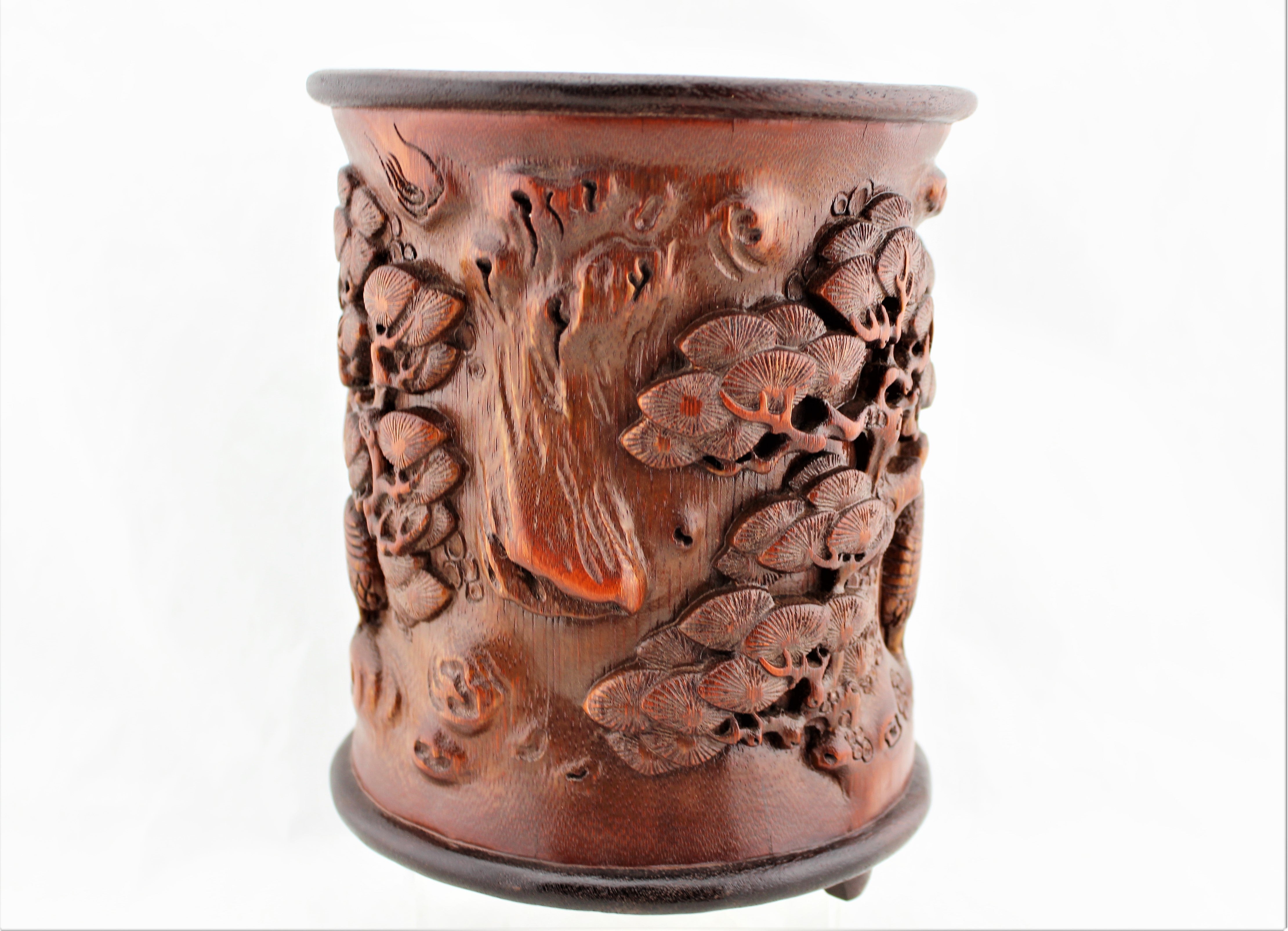 Carved Bamboo Brush Pot