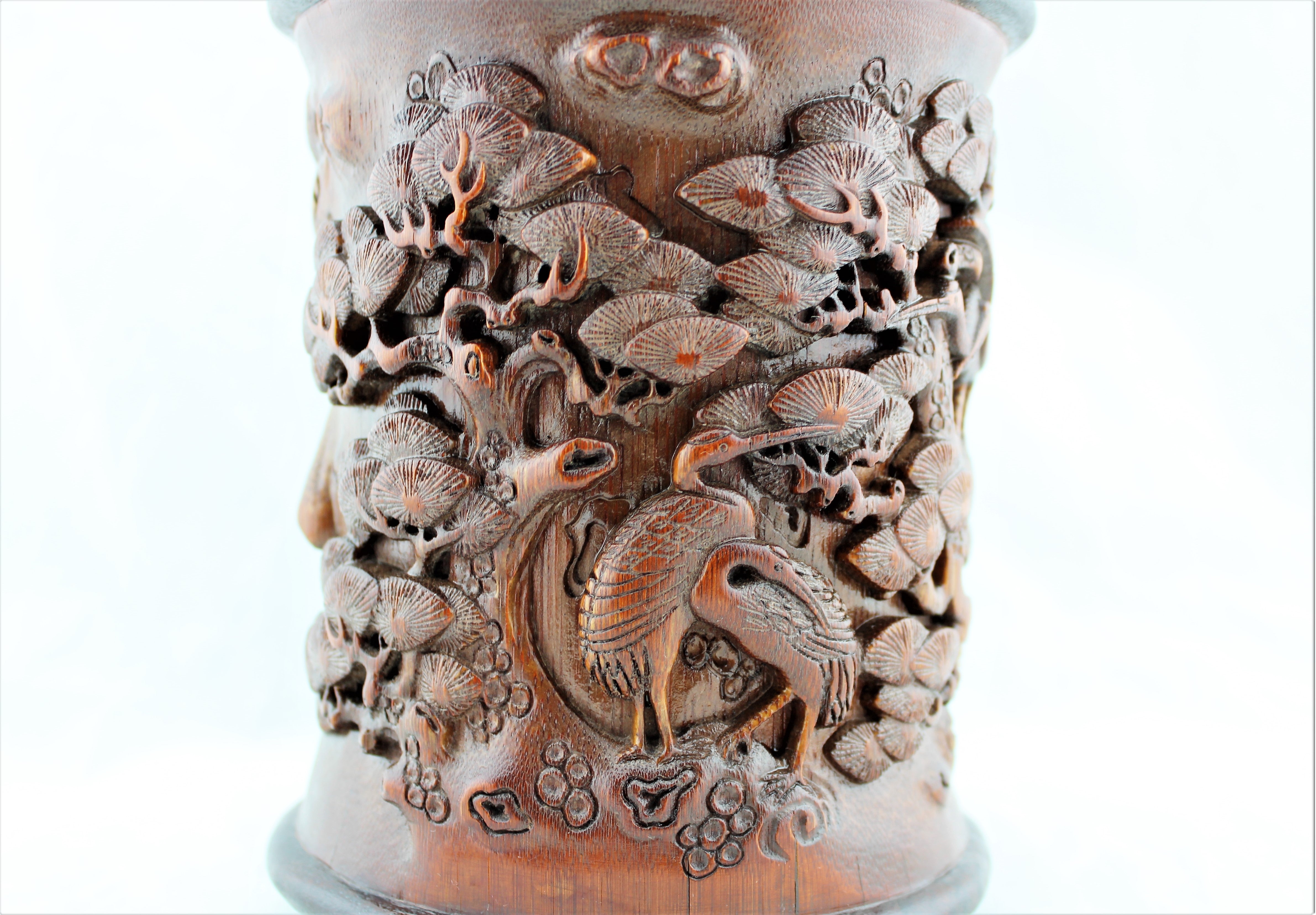 Carved Bamboo Brush Pot