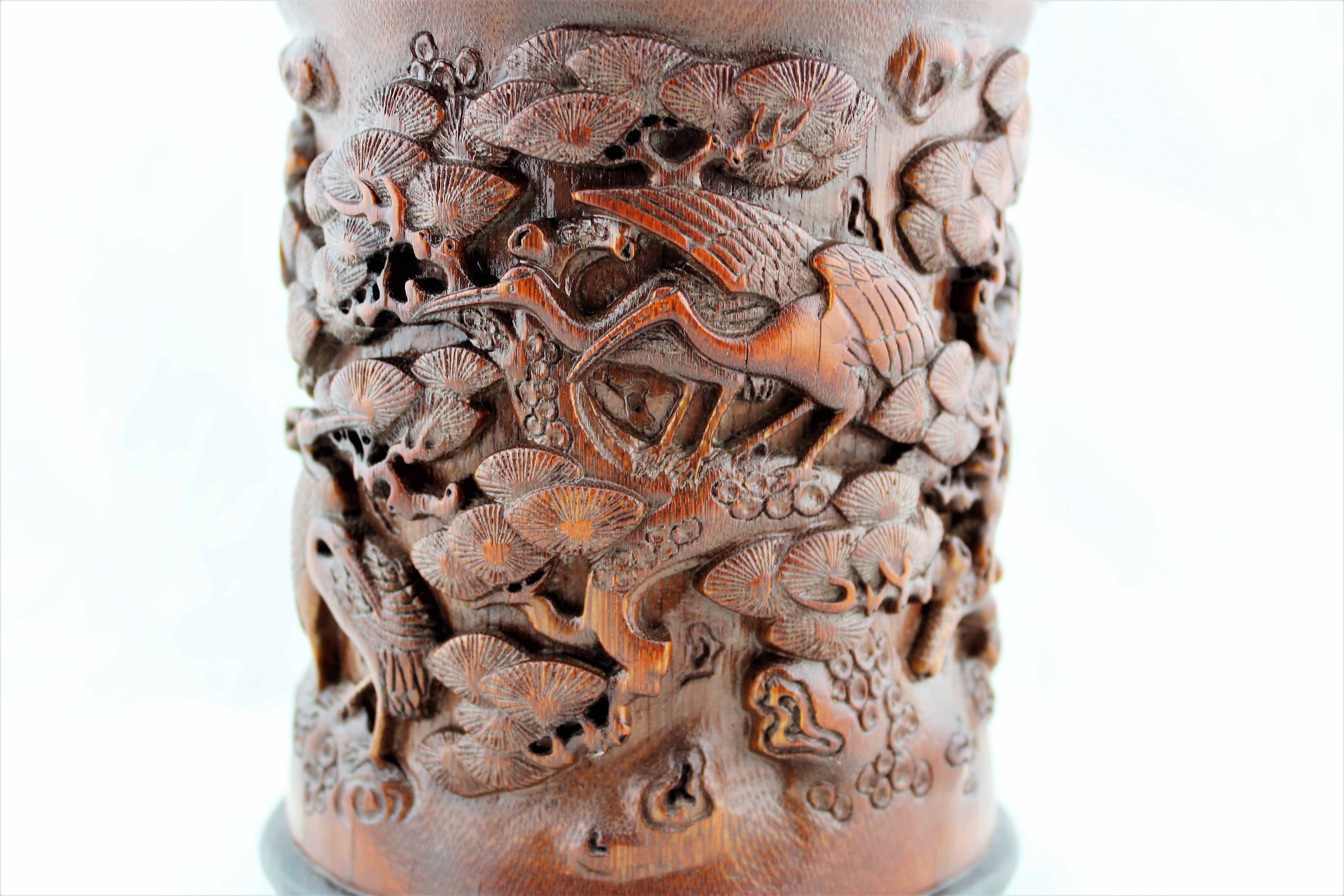 Carved Bamboo Brush Pot