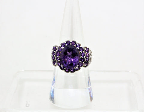 Sterling Silver Amethyst Cocktail Ring