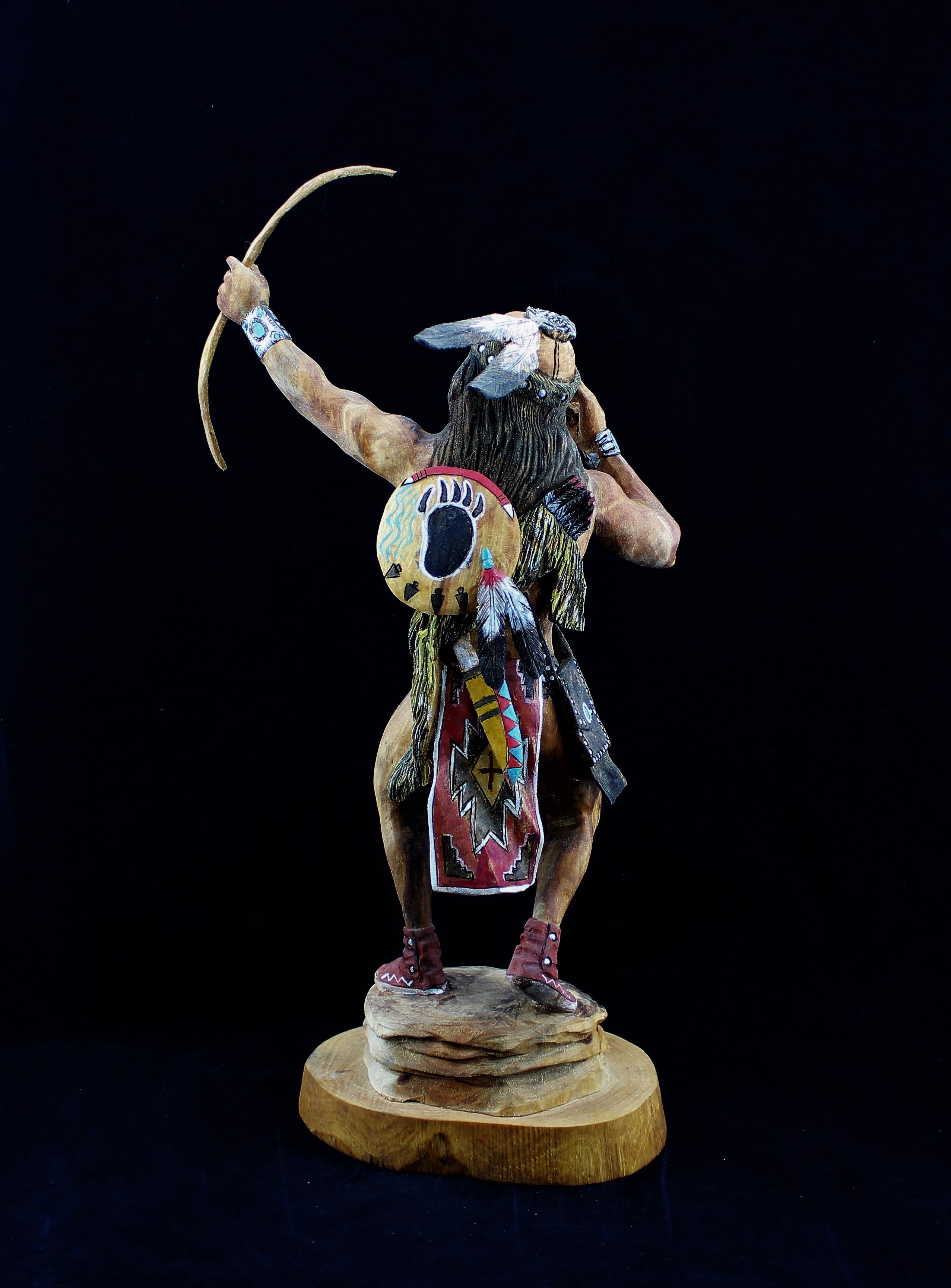 Raymond Chee Navajo Warrior Sculpture