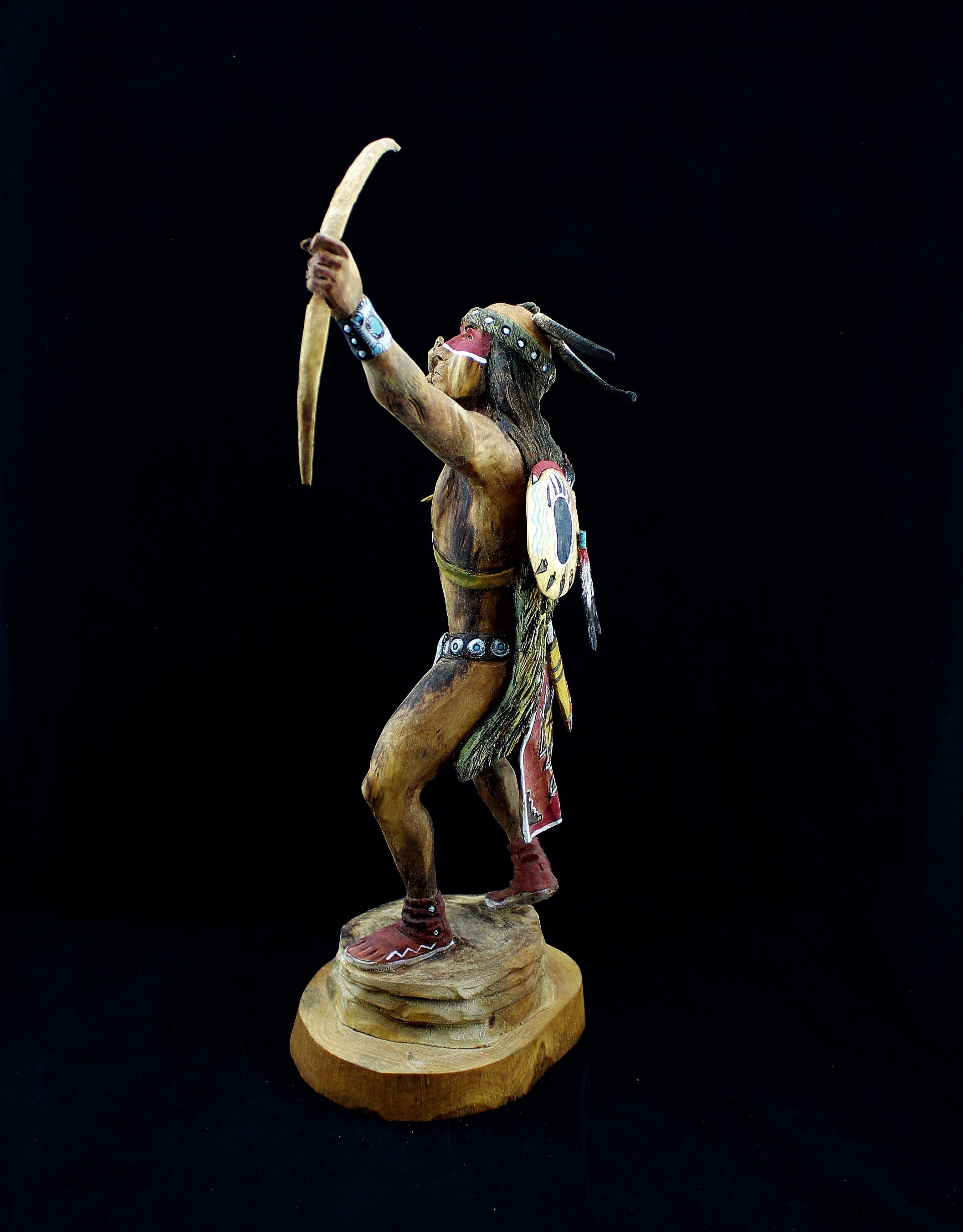 Raymond Chee Navajo Warrior Sculpture