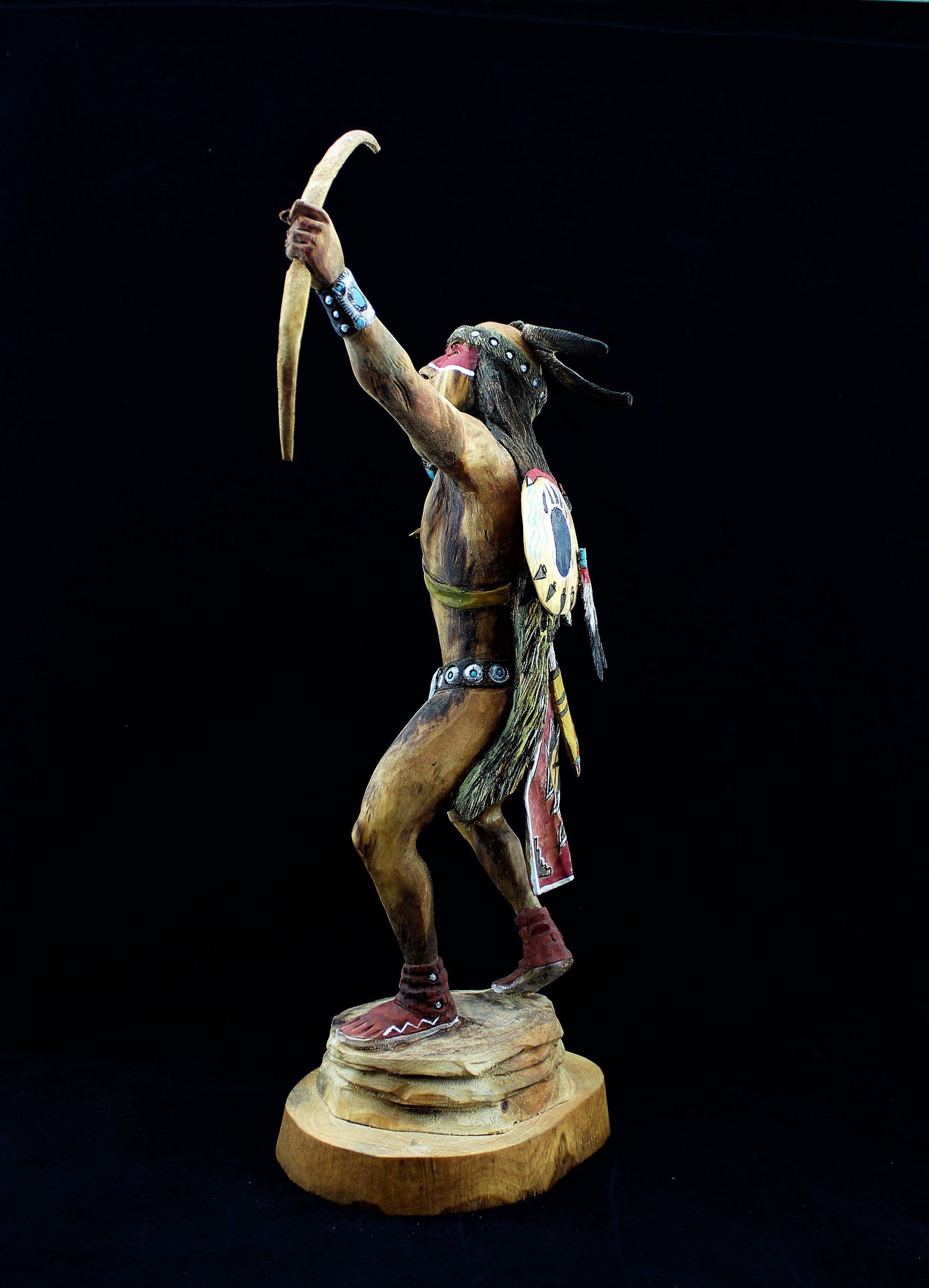 Raymond Chee Navajo Warrior Sculpture