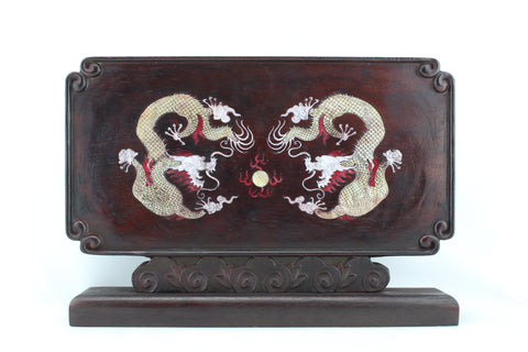 Dragon Shell Inlay Zitan Wood Screen