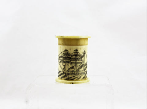 Bone Scrimshaw Canister