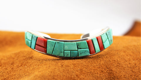 Sterling Cobblestone Inlay Bracelet