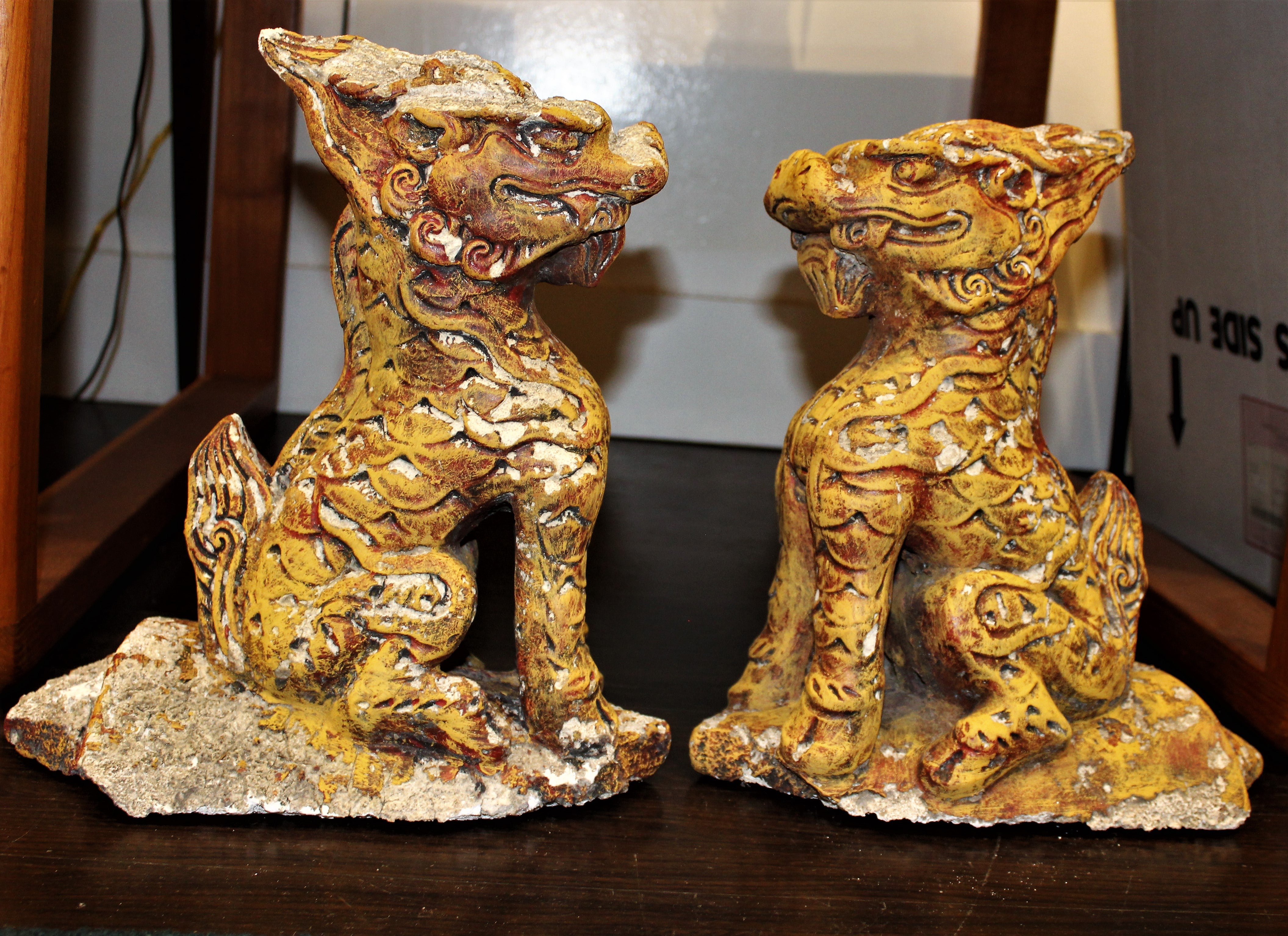 Limestone Foo Dog Pair