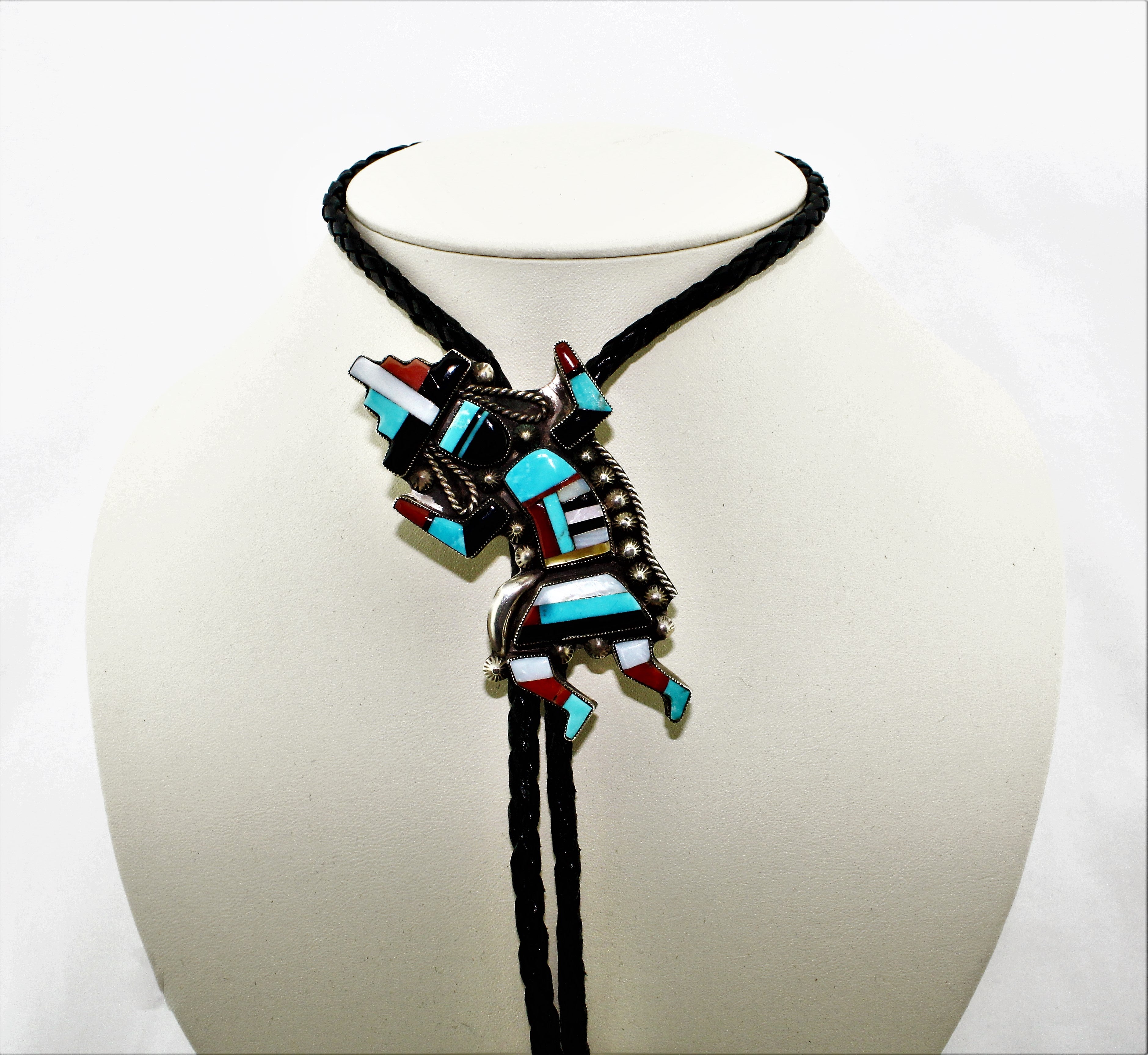 Vintage Zuni Rainbow God Bolo Tie