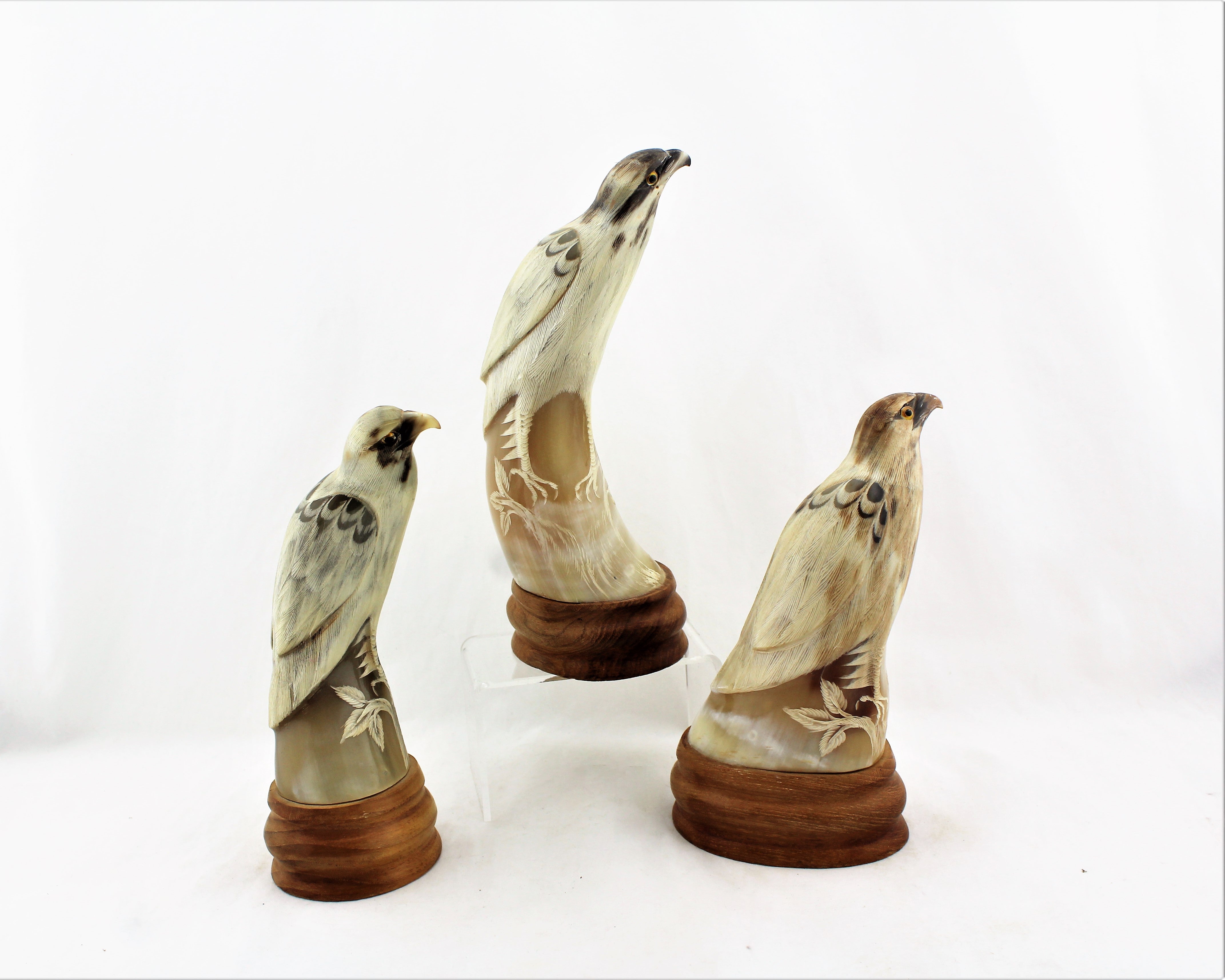 Carved Horn Falcons