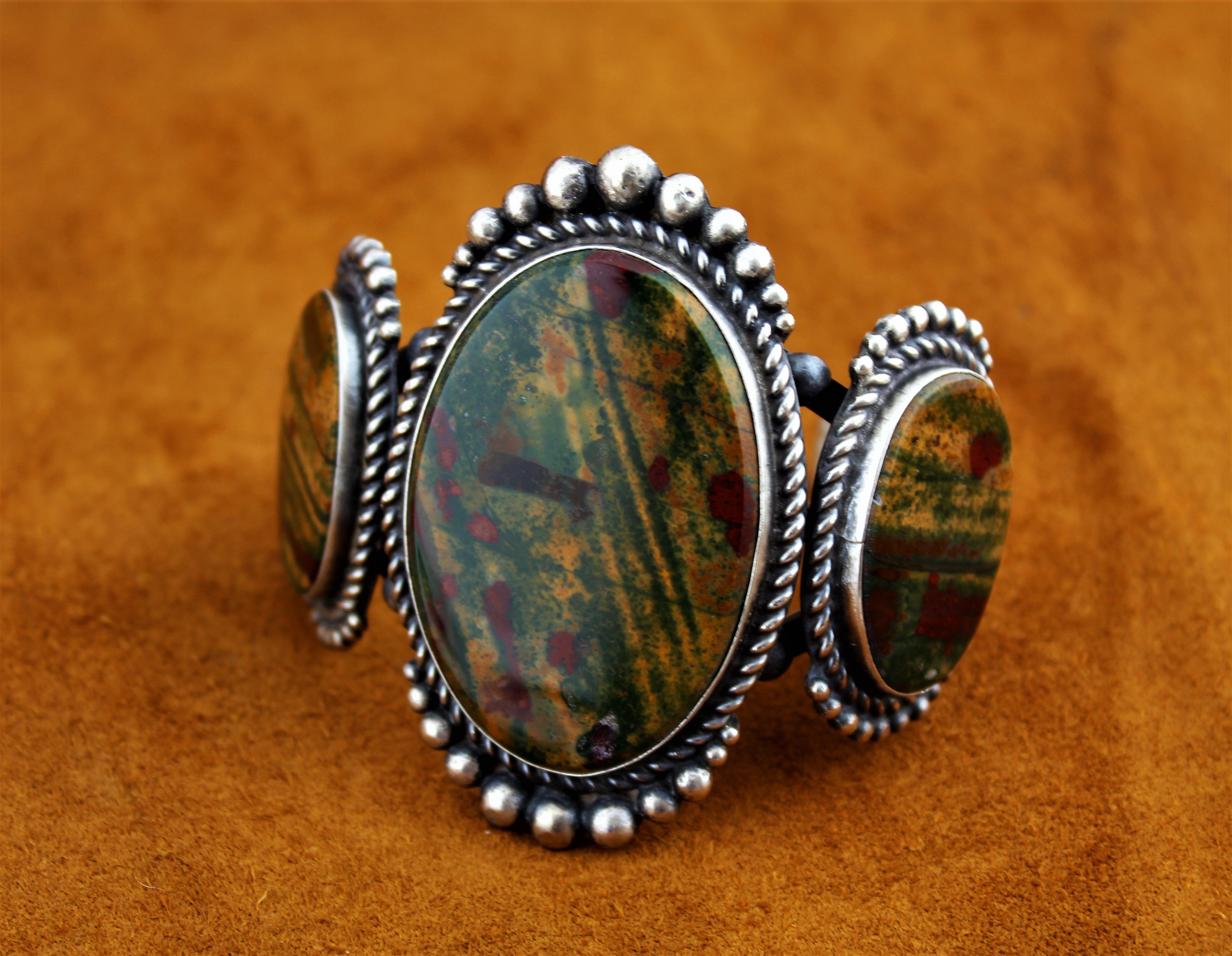 Sam Edsitty Bloodstone Sterling Bracelet