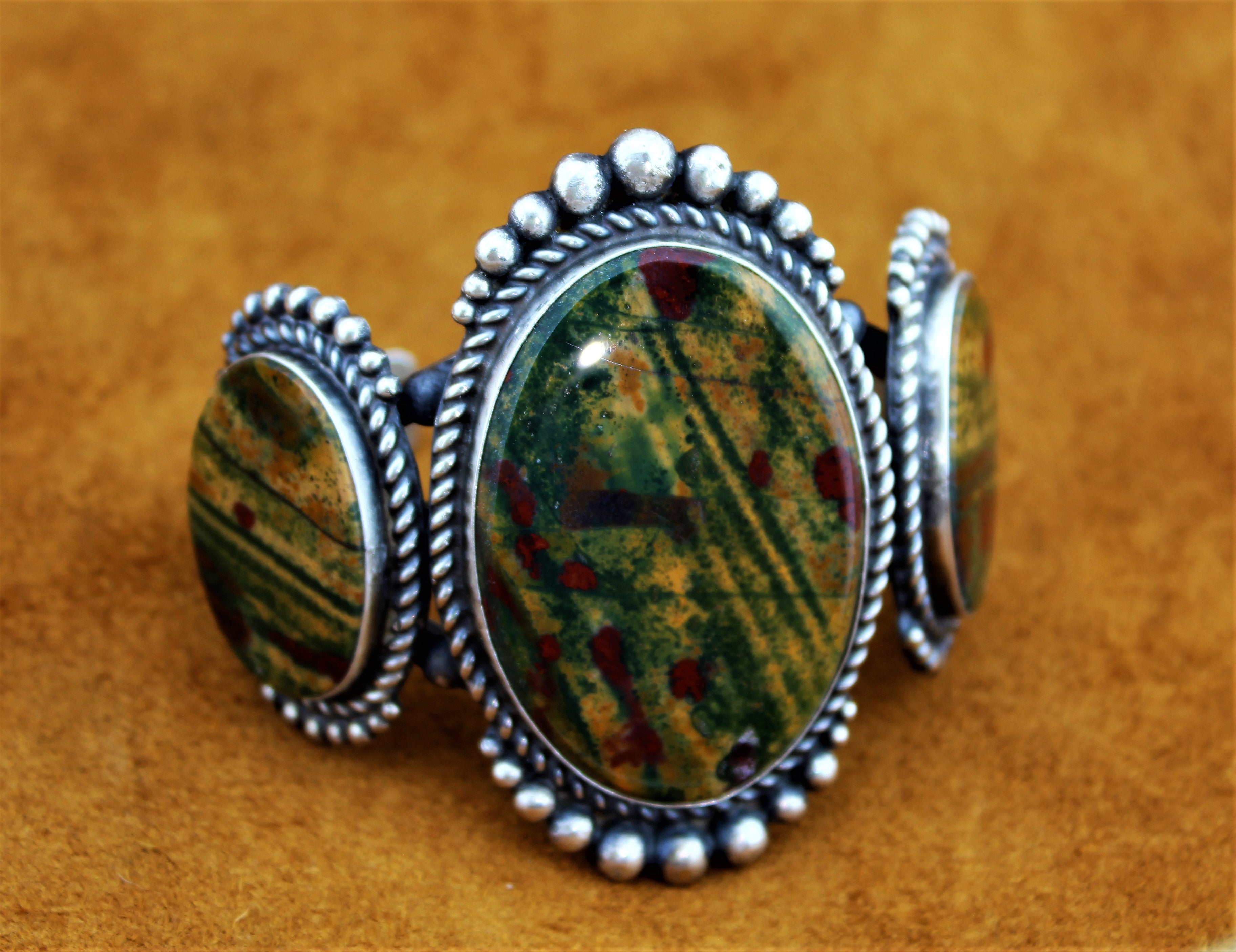 Sam Edsitty Bloodstone Sterling Bracelet