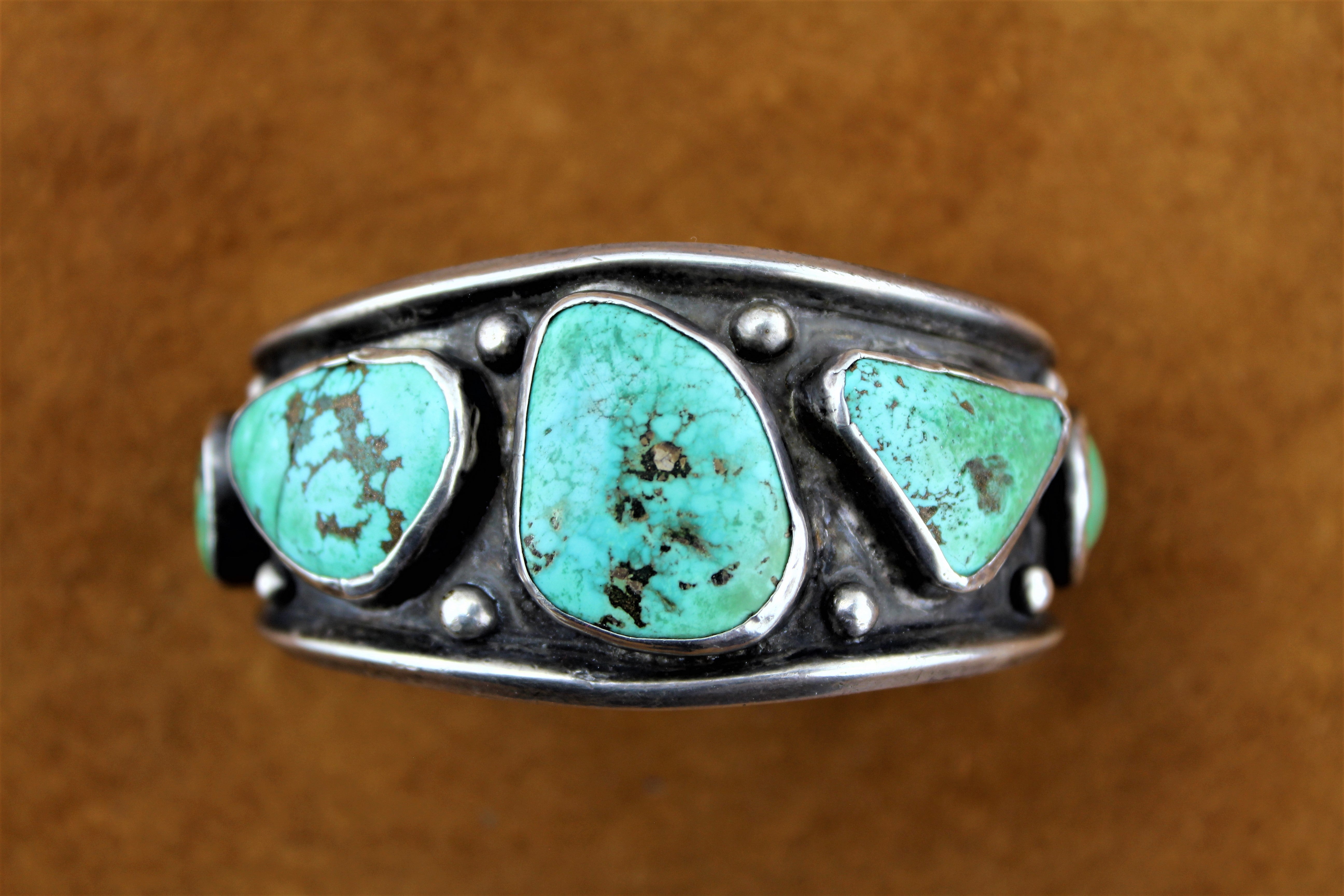 Vintage Sterling Silver Turquoise Bracelet