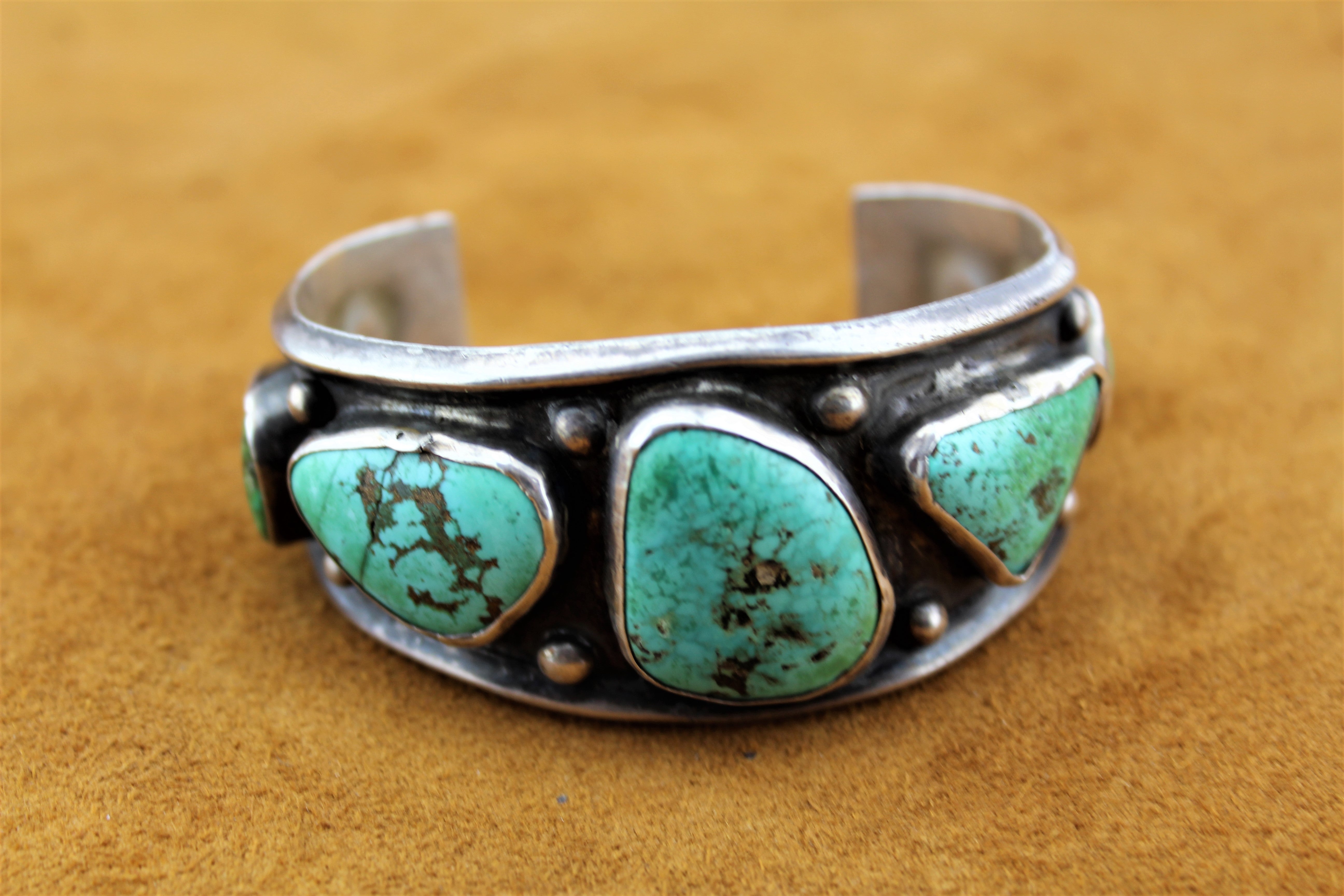 Vintage Sterling Silver Turquoise Bracelet