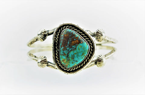 Vintage Native American Sterling Silver Turquoise Bracelet