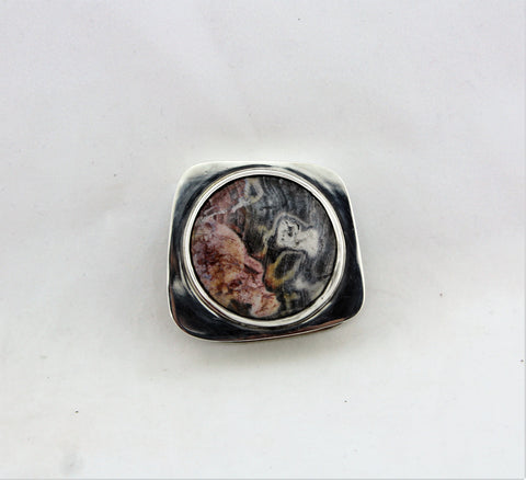 Sterling Silver Pink Agate (?) Box