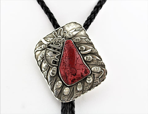 Sam Edsitty Coral Bolo Tie